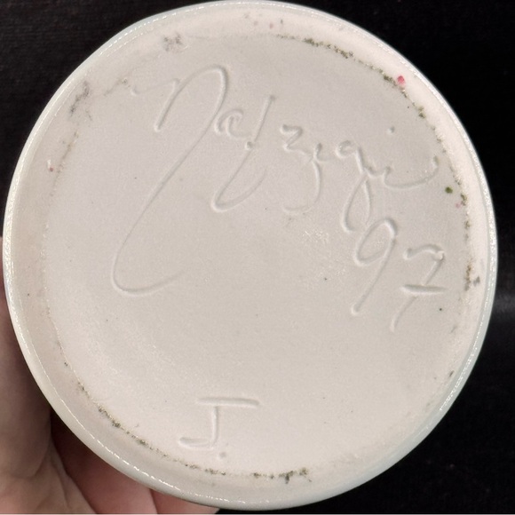 Studio Art Pottery Floral Bud Vase Signed 1997 - Picture 4 of 5